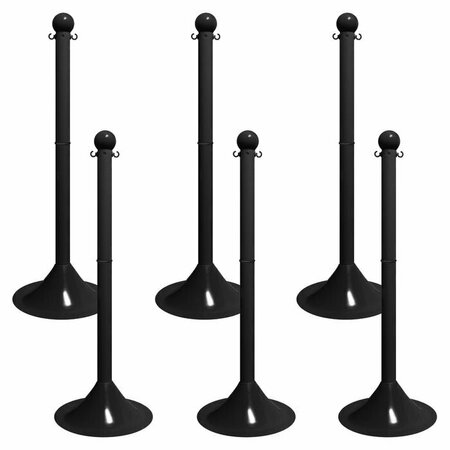 Mr. Chain White Light Duty Stowable Stanchion, 6PK 93501-6